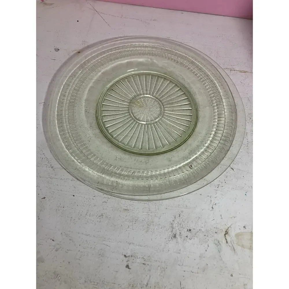 Uranium Depression Glass Plates Lot of 13